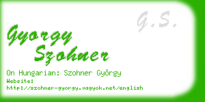 gyorgy szohner business card