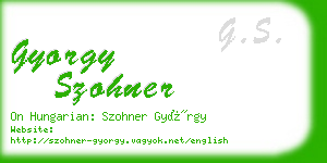 gyorgy szohner business card